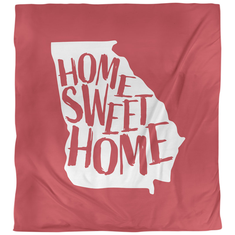 Housse de couette home georgia, Rouge, Polyester brossé