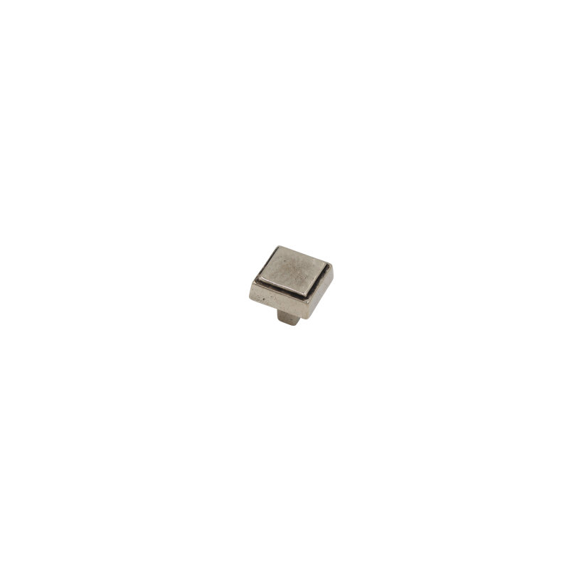 Modern Square White Bronze Metal Knob 1-3/16"