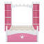 Lit en bois en forme de château avec tablette de rangement, lit plateforme Dreamy-1326922900