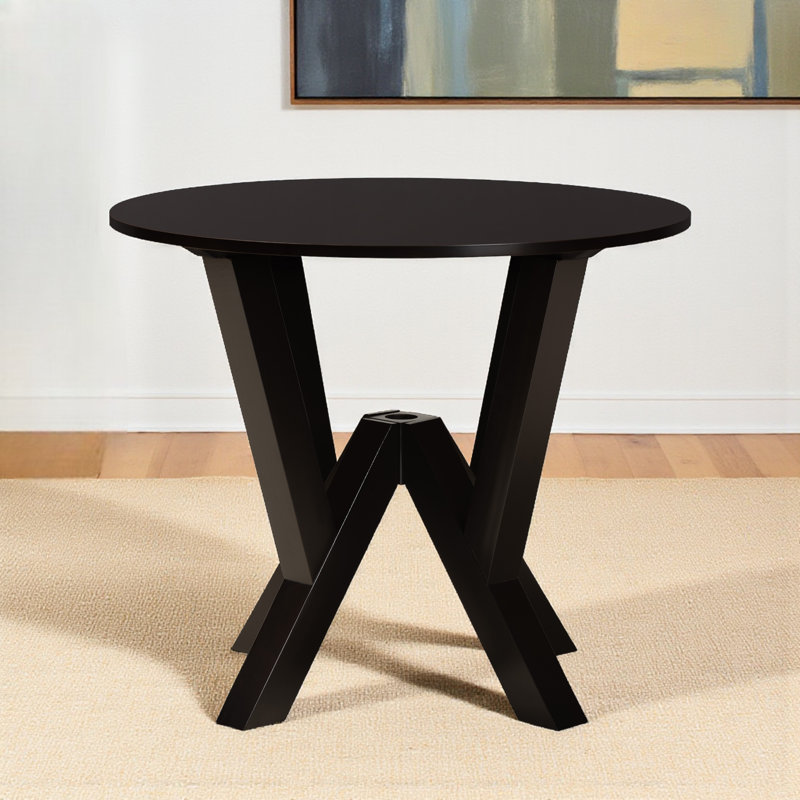 Aoun Round Dining Table, Dark Brown