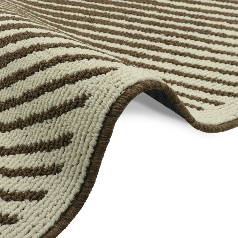 Non-Slip Striped Doormat, Brown, Rectangle W57 x L150 cm