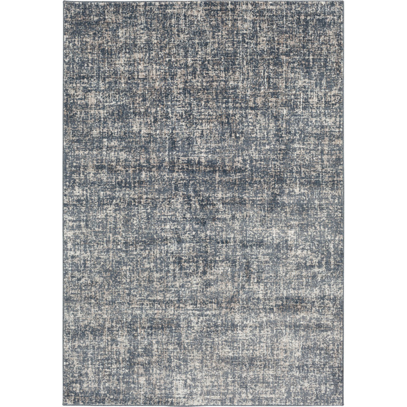 Ebern Designs Allure Shalyn Blue Area Rug, Rectangle 5'3" x 7'7"