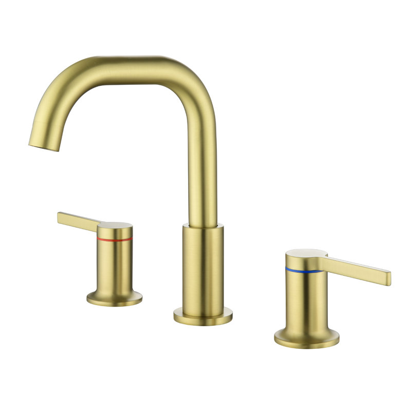 Widespread 2-handle Bathroom Faucet, Brushed Gold