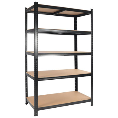 2000Lb Capacity Garage Storage Shelves Heavy Duty 5 Tier Adjustable Steel Shelving Unit With Mdf Boards Quick Assembly Interlock Design For Garage And Basement Organization