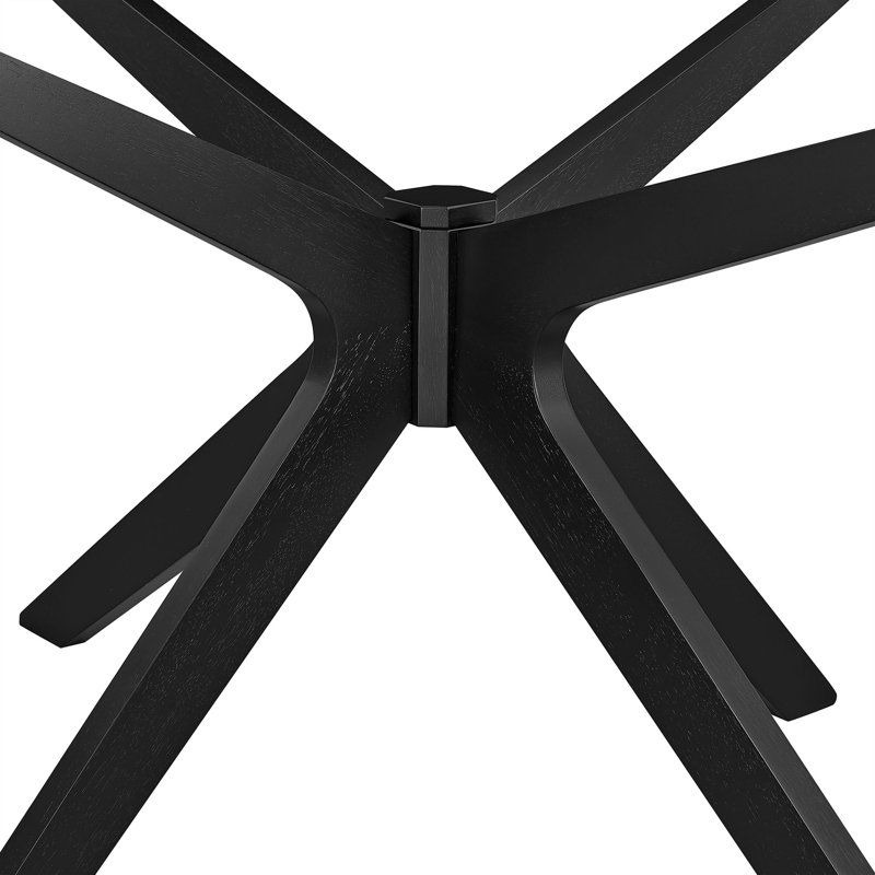 Crossroads Oval Wood Dining Table In Black, 29" H x 43.50" L x 71" W