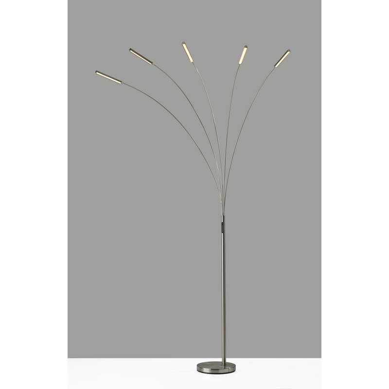 Nicol 93'' LED Tree Floor Lamp, Brushed Steel