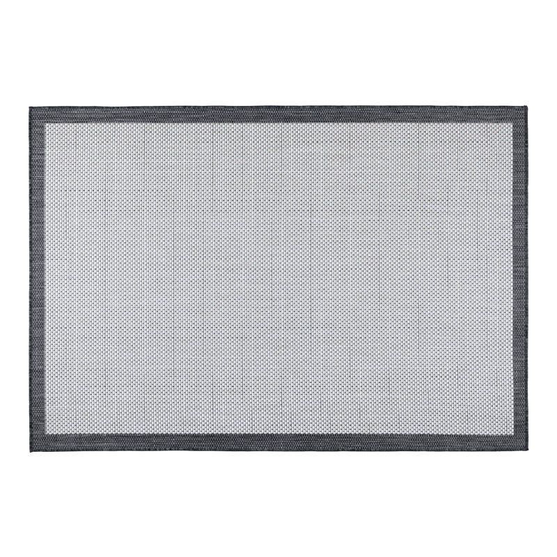 Élégant tapis tissé à la machine (4 pi x 6 pi), 100% sisal, noir et blanc | Hauteur de poils de 0,2 po, base en jute durable, 96 000 points de fil | Facile à nettoyer avec l'aspirateur et le détachant | Parfait pour le salon et le vestibule