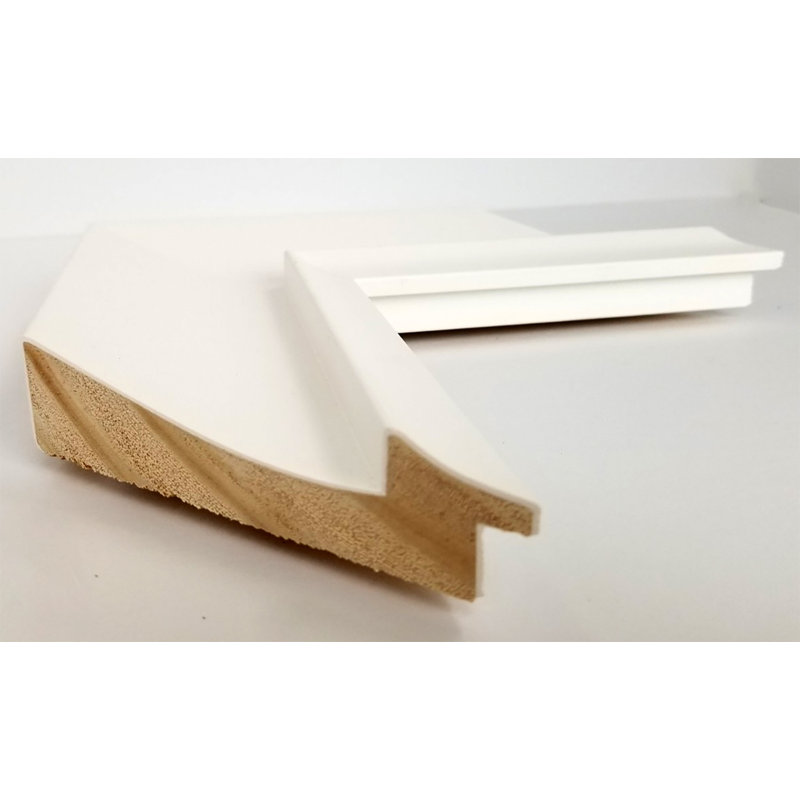 Flat Beveled Wall Mirror, Matte White