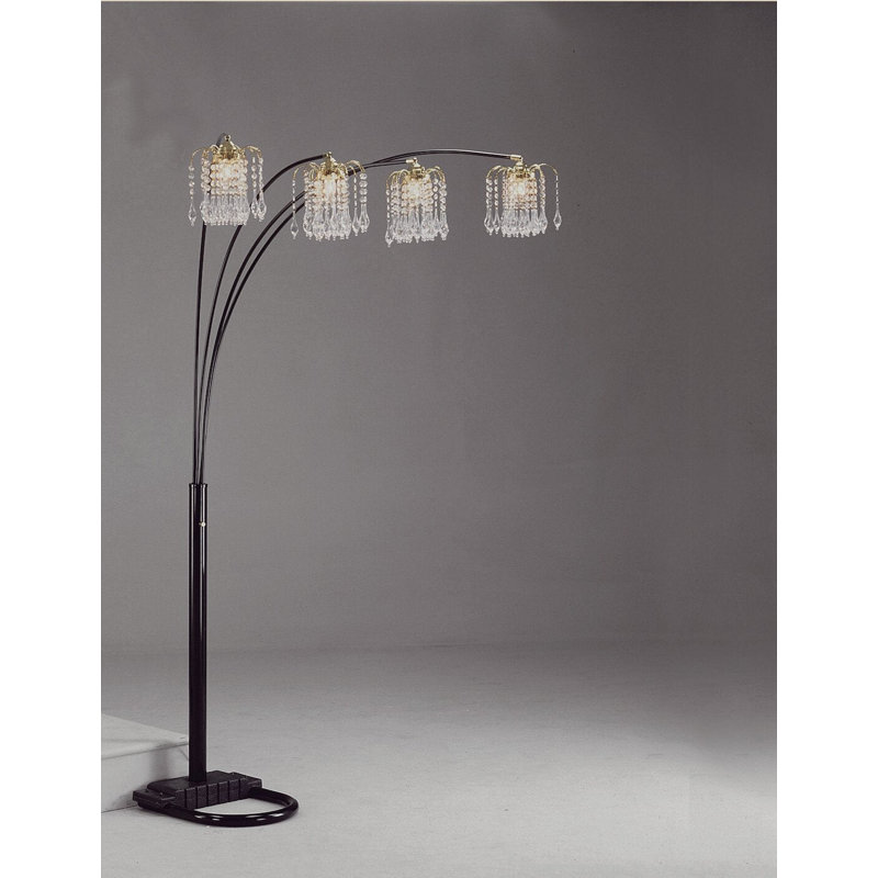 Lampe sur pied arquée noire Rain Rain, Noir