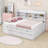 Beckwourth Full Size Wooden Platform Bed with Shelves and 3 Drawers,Twin Size Trundle-354016128
