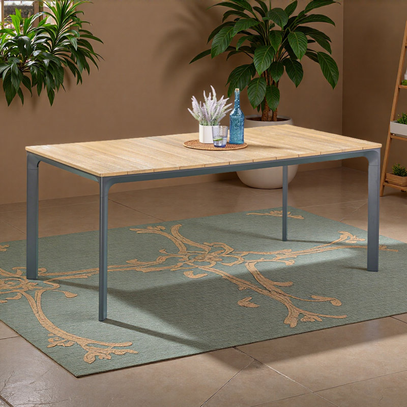 DINING TABLE WITH WOOD TOP