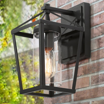 Daxson 1-Light Outdoor Wall Lantern Modern Black