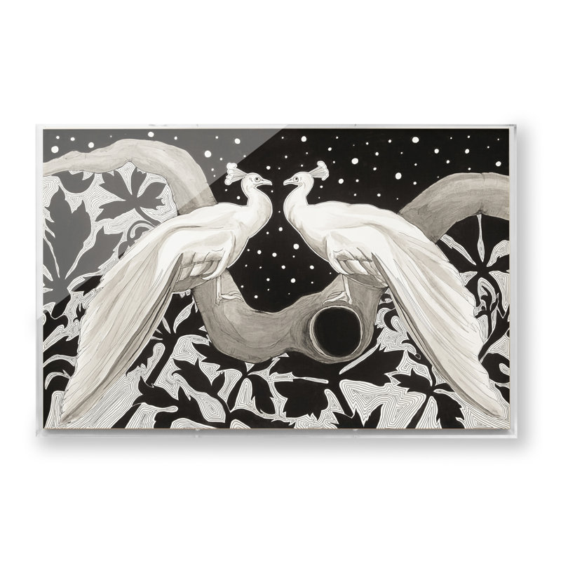 Peacocks in Love par Flip Solomon, Boîte-cadre, H 24 po x l 36 po