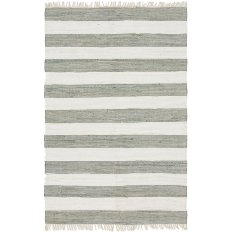 Rinker Cotton Striped Indoor Rug, Rectangle 6'1" x 9'