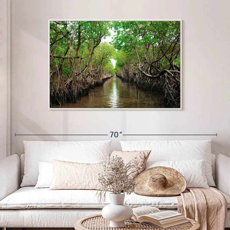 Everglade City Mangroves, 46" X 31", Floating Frame Gold