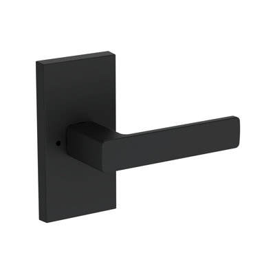 Sharpewood Privacy Lever with Contemporary 5in Rose in Satin Nickel