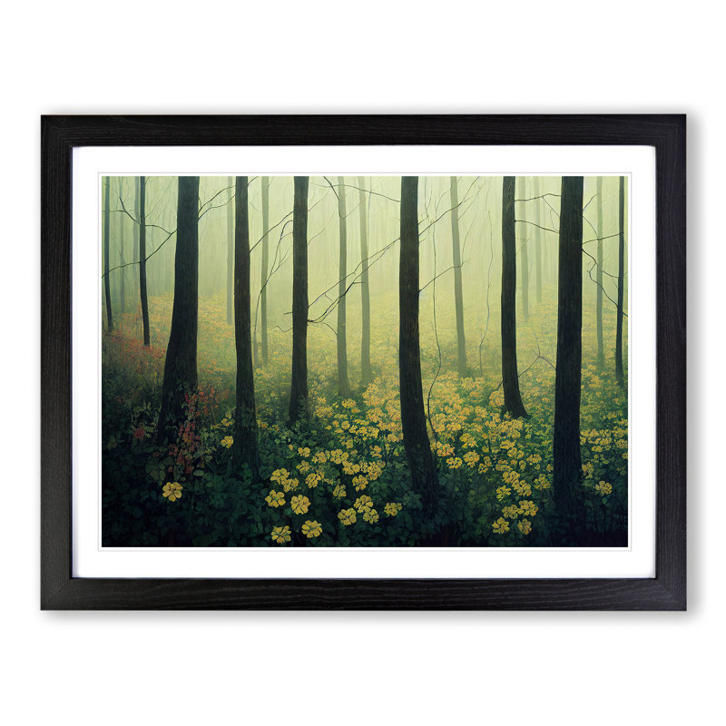 Interesting Spring Forest - Framed Print, Black, 46cm H x 64cm W x 2cm D