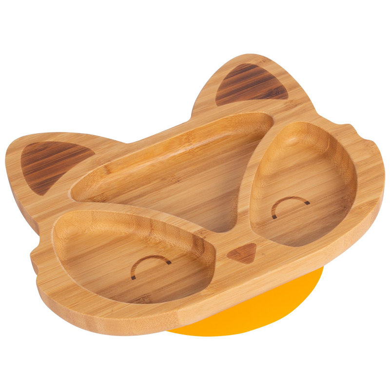 Tiny Dining - Fox Bamboo Suction Plate, Yellow