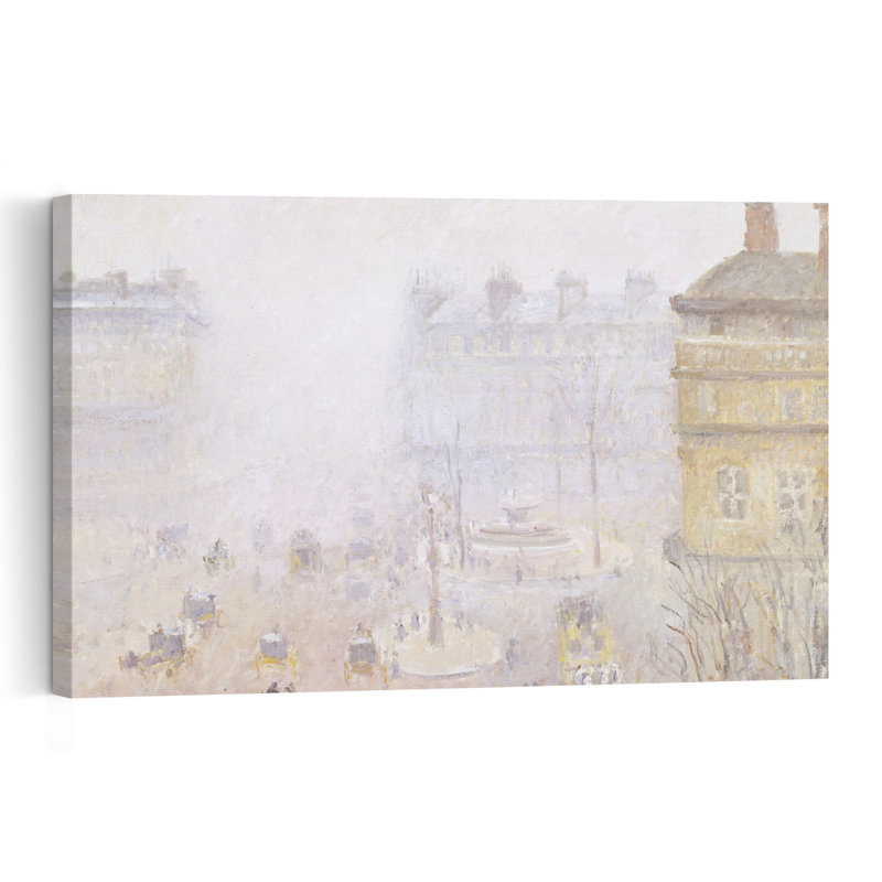 Place Du Theatre Francais: Fog Effect, 1897 Abstract Contemporary City Wall Art Print, 101.6cm H x 152.4cm W