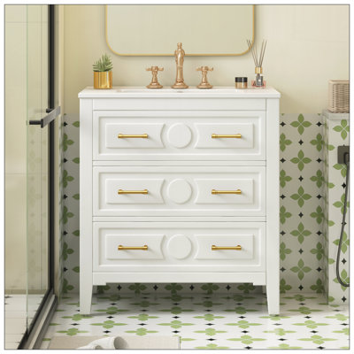 Meuble-lavabo 30 po avec lavabo en céramique