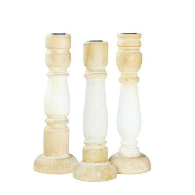 Bougeoirs en bois blanc 11 po.