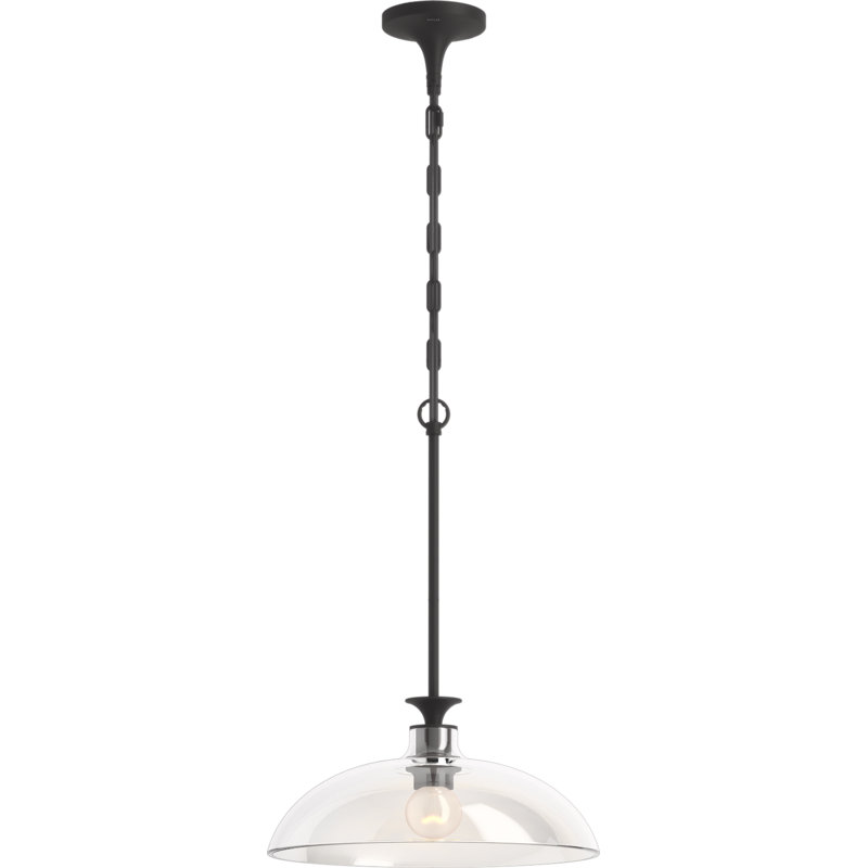 Tone 1 Light Pendant Lighting Fixture for Kitchen Island, 6' Adjustable Cord Length, Matte Black