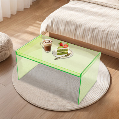 Modern Minimalist Acrylic Rectangular Coffee Table by Wrought Studio