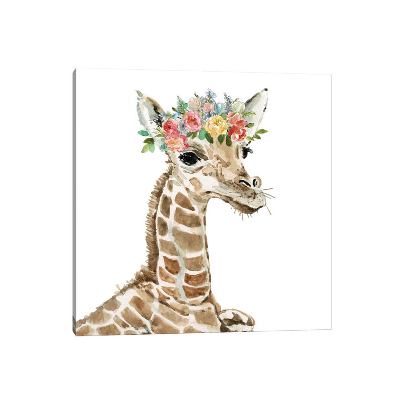Savannah Giraffe by Carol Robinson - Painting on Canvas, Wrapped Canvas, 30.48 cm H x 30.48 cm W
