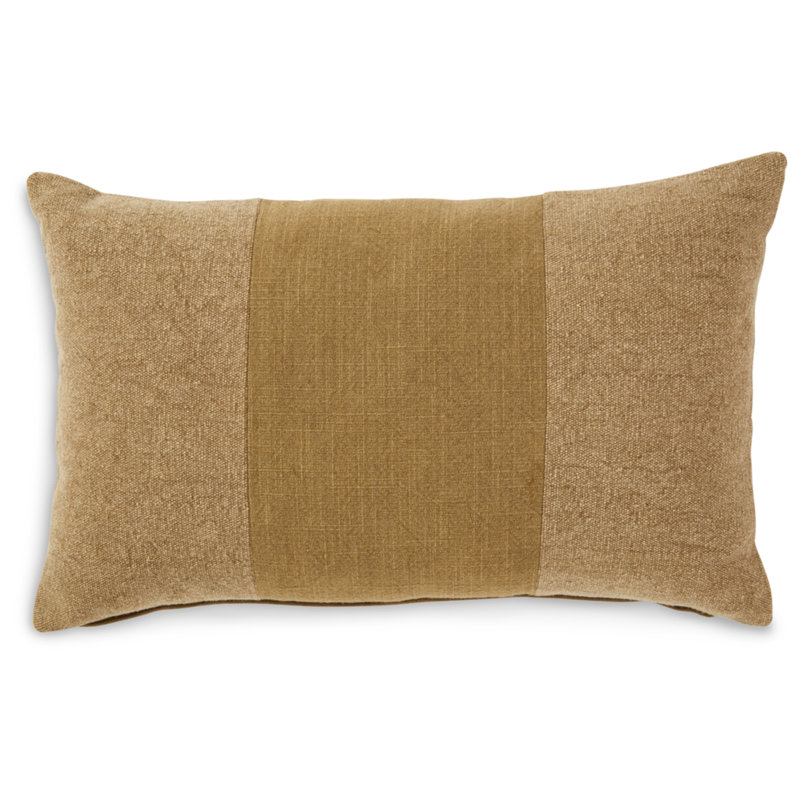 Striped Cotton Reversible Throw Pillow, Yellow
