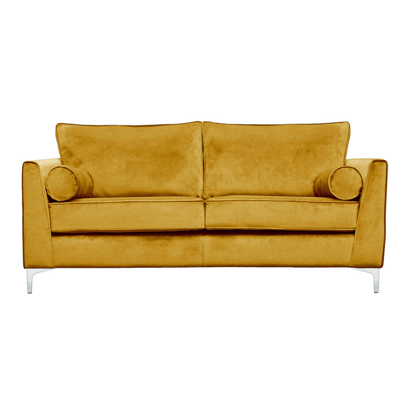 Giancarlo 3 Seater Velvet Sofa, Mustard