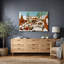 Illustration de village d'hiver, images de salon de campagne, impression sur toile encadrée, impression numérique.-698555734-698555733
