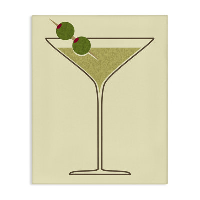 Martini with Olives Canvas Wall Art by Daphne Polselli