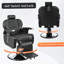 Fauteuil de coiffeur inclinable robuste, fauteuil de coiffeur inclinable hydraulique polyvalent pour salon de beauté, pivotant à 360 ° et réglable en hauteur, pour salon de coiffure et salon de beauté, équipement de coiffage spa, noir