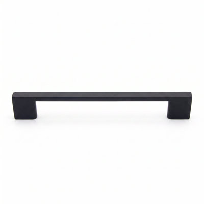 5-1/16 in. (128 mm) Center-to-Center Matte Black Solid Aluminum Square Cabinet Pulls for Kitchen Cabinets, Drawers, Bathroom Vanities, Dressers and Wardrobes(Set of 10)