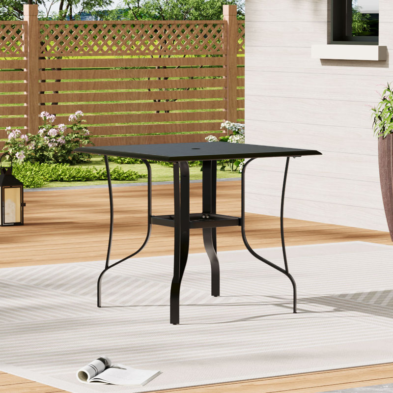 Carrizales Square 2 - Person 80cm L Outdoor Garden Metal Slatted Coffee Table