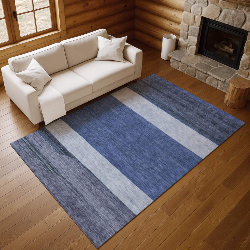 Premium Machine Washable Brennon AMF1624 Stripes Rug, Rectangle 5' x 7'6"