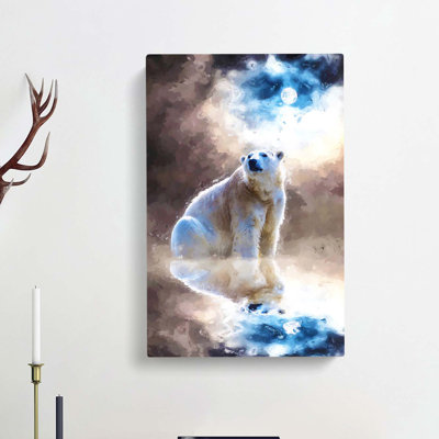 Polar Bear in Abstract - Wrapped Canvas