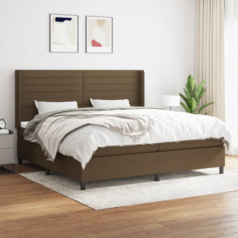 Amylea DE Size - 200 X 200 Cm Bed with Mattress, Dark Brown/Black