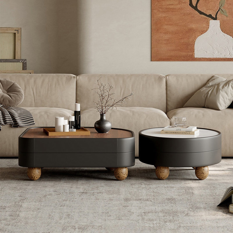 Ensemble de tables basses gigognes noyer