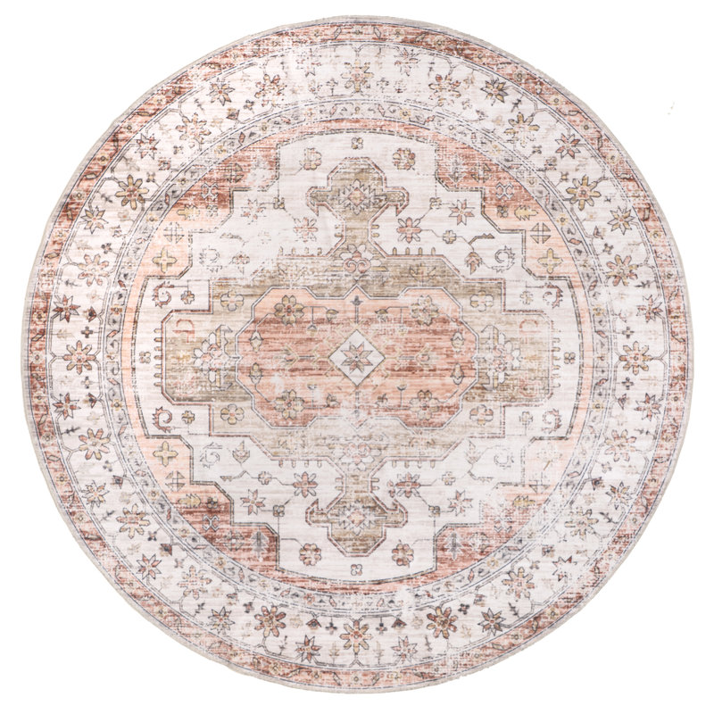 Banks SpinClean Vintage Machine Washable Area Rug, Round 8'