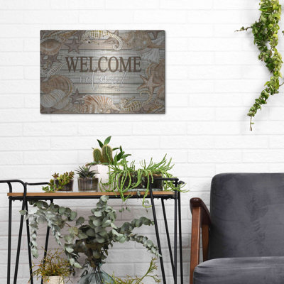 «Beach Welcome and Relax» par Cindy Jacobs, art mural en métal,