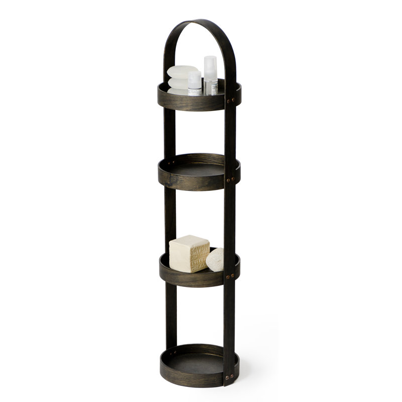 Ayven Freestanding Shower Caddy, Dark Oak