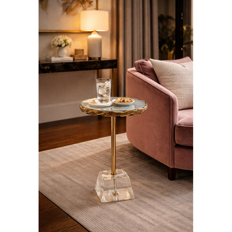Table d'appoint à motif de feuilles de cristal Surrey