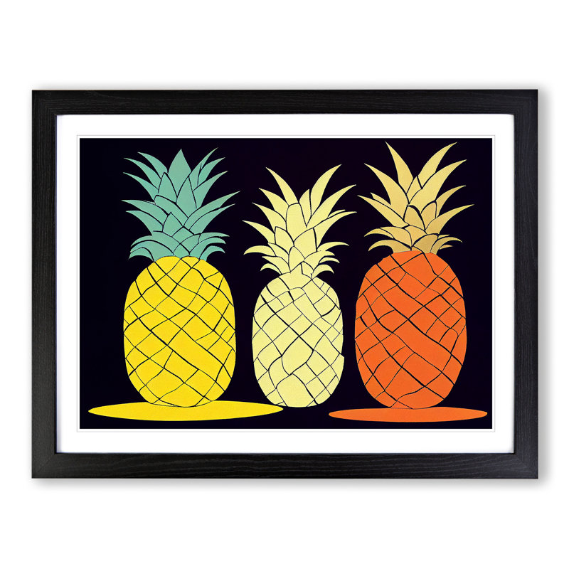 Abstract Pineapple Art Vol.2 - Framed Print, Black, 34cm H x 46cm W x 2cm D