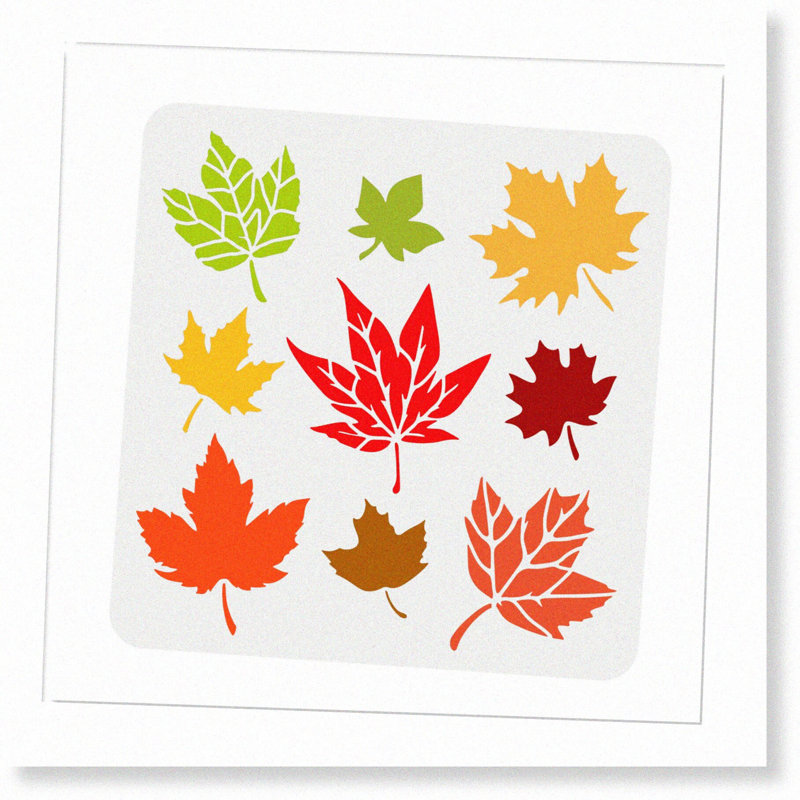 Autumn Maple Leaves Plastic Leaf Pattern Stencil