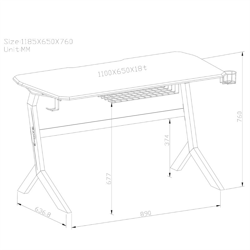 Sherman Metal Base Computer Desk