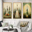 «Green Native Tipi Serenity In Nature», 3 pièces sur toile-1579907855-1579907852
