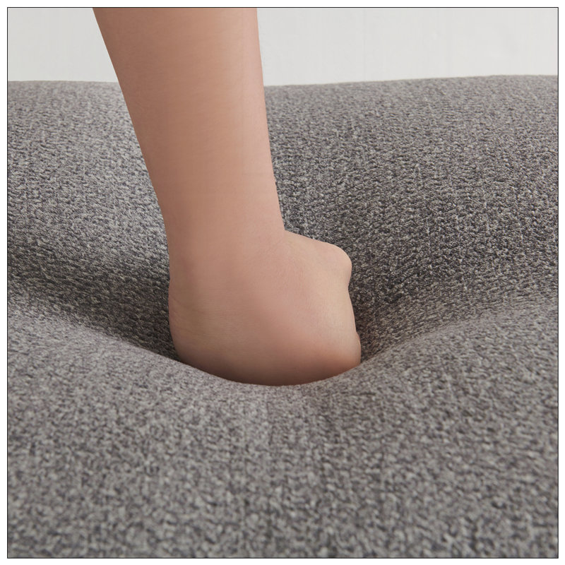Canapé 4 places avec coussins Boneless, Polyester gris