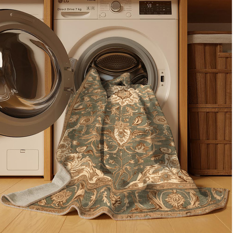 Tapis brun lavable à la machine, Tapis de couloir 2 pi x 5 pi