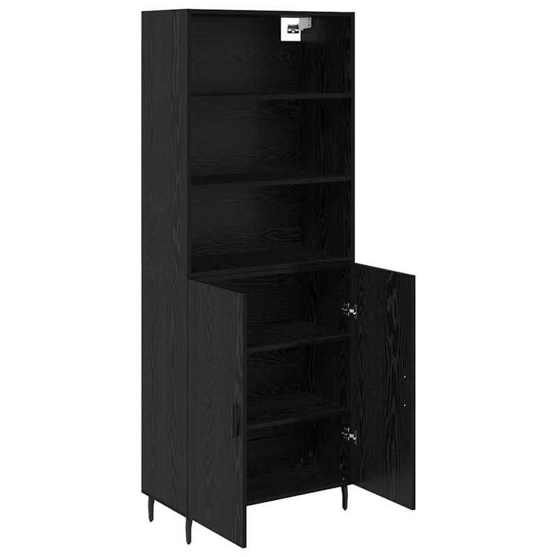  Highboard Artisan Oak 69.5 X 34 X 180 Cm, Black Oak